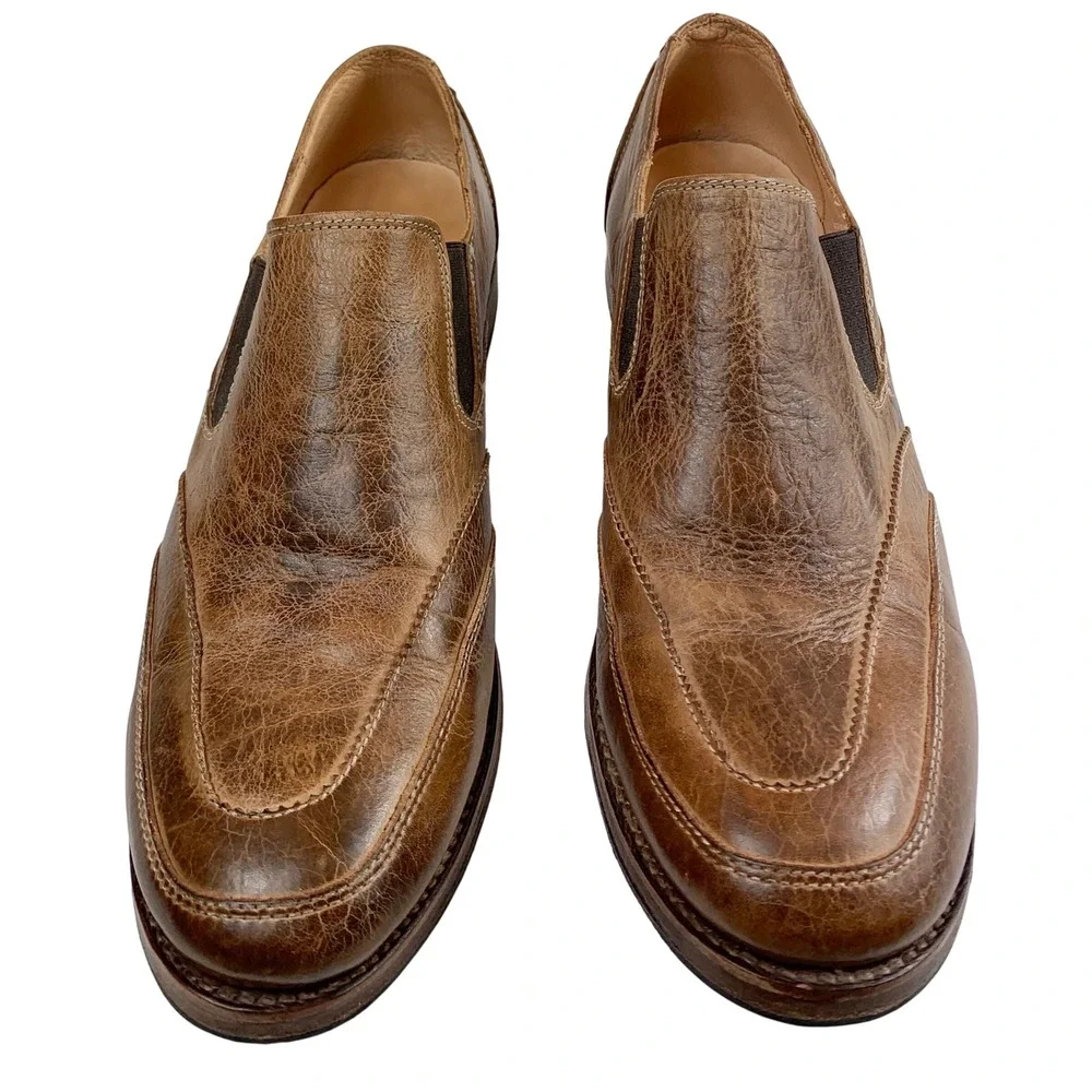 Bed Stu Cobbler Mens Brown Distressed Leather Slip On Loafers Size‎ 11 USA